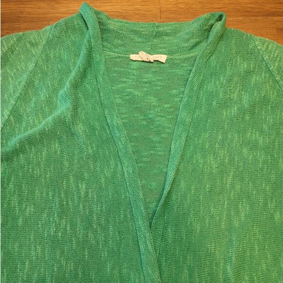 EILEEN FISHER Open-Front Linen/Cotton Cardigan PM – Green - Picture 4 of 8